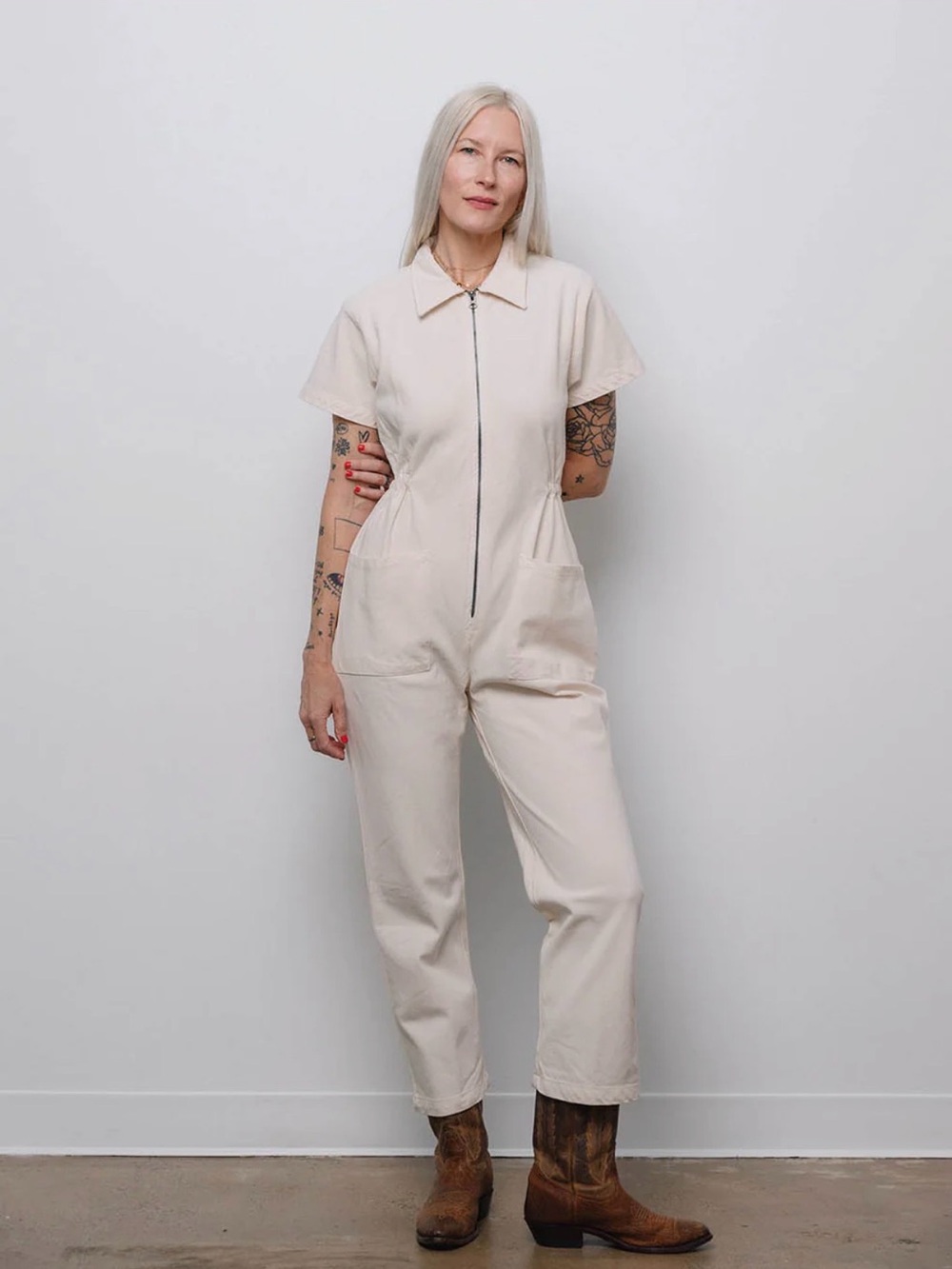 Noble Utility Jumpsuit in Oat Milk